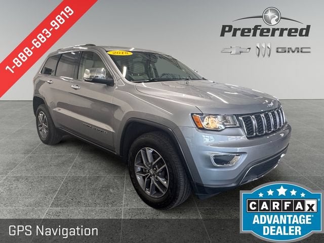 2018 Jeep Grand Cherokee Limited 4x4 in Silver — front three-quarter view
