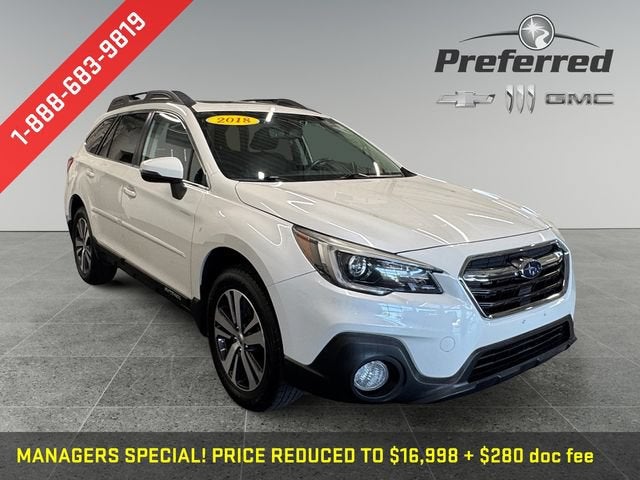 2018 Subaru Outback 2.5i Limited in White — front three-quarter view