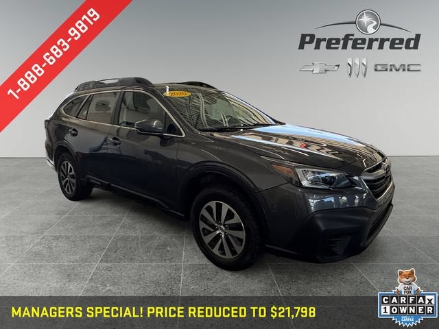 2020 Subaru Outback Premium in Gray — front three-quarter view