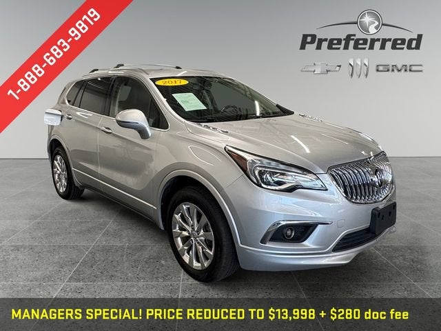 2017 Buick Envision Essence in Galaxy Silver Metallic — front three-quarter view
